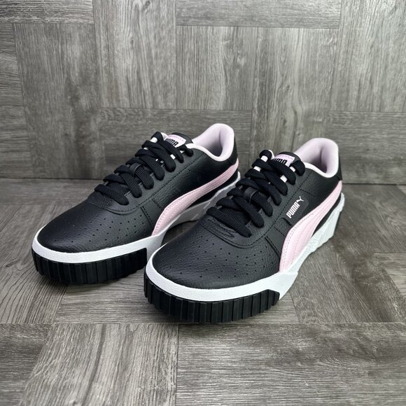 Puma Cali Youth size 7/Women's 8.5 Black Pearl Pink Causal Shoes 368859-10 - Picture 3 of 8